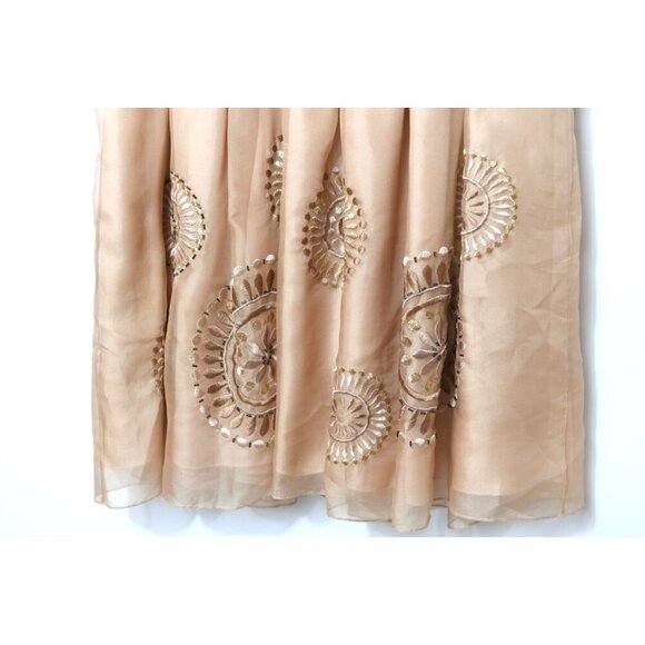 Kay Unger New York 100% Silk Gold Dress Size 10 Sleeveless Cocktail Wedding - Picture 7 of 15